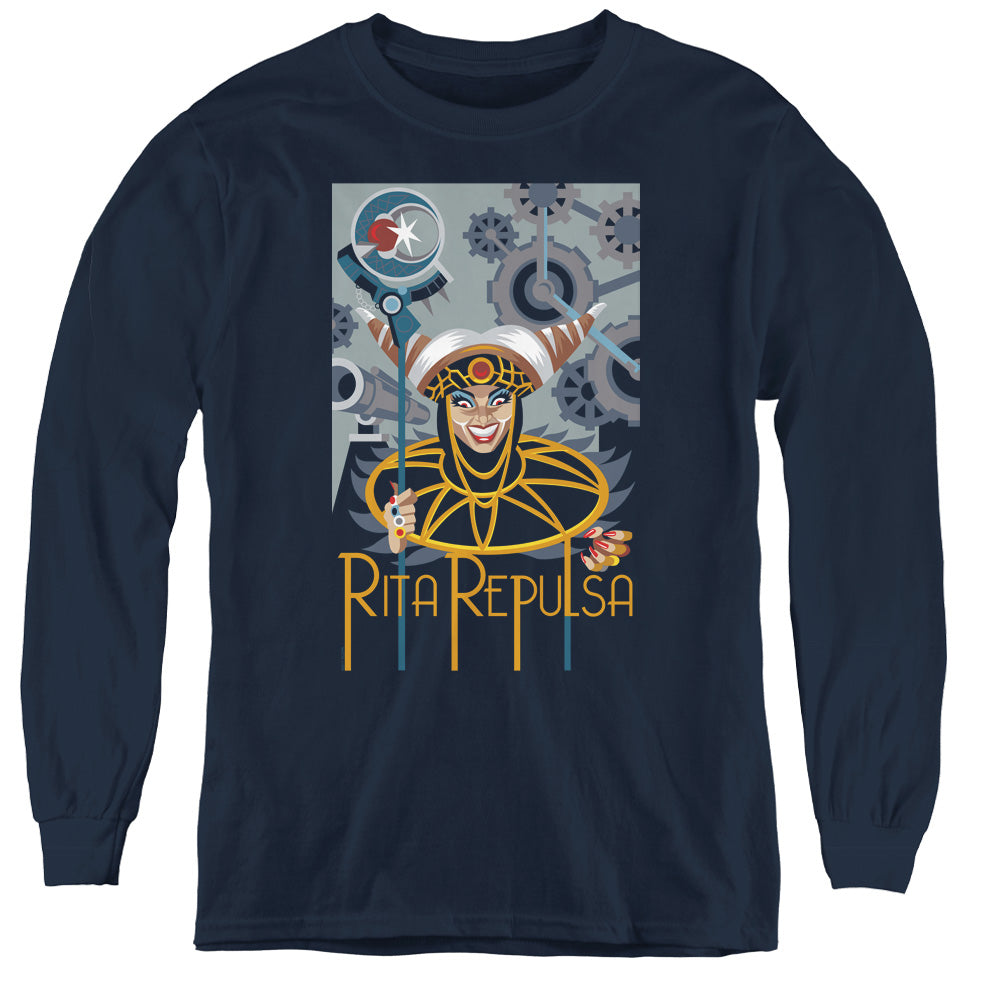 Power Rangers - Rita Deco - Youth Long Sleeve Tee - Navy