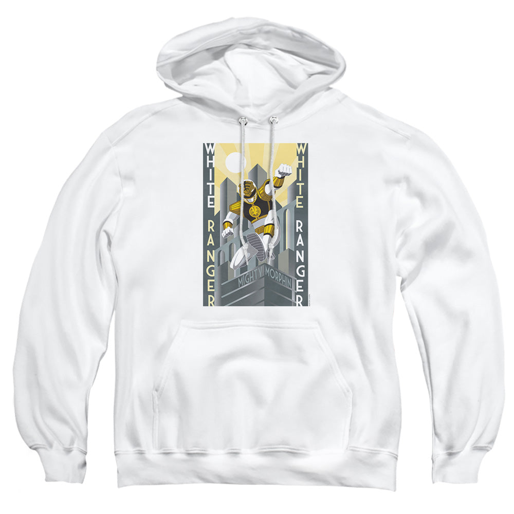 Power Rangers - White Ranger Deco - Adult Pull-over Hoodie - White