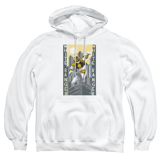 Power Rangers - White Ranger Deco - Adult Pull-over Hoodie - White