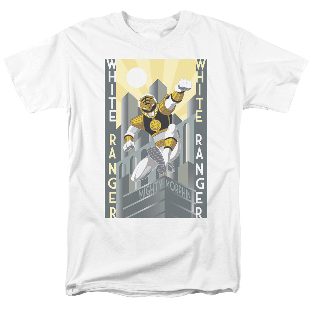 Power Rangers - White Ranger Deco - Short Sleeve Adult 18/1 - White T-shirt