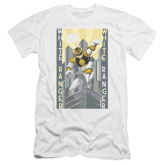 Power Rangers - White Ranger Deco-premuim Canvas Adult Slim Fit 30/1 - White