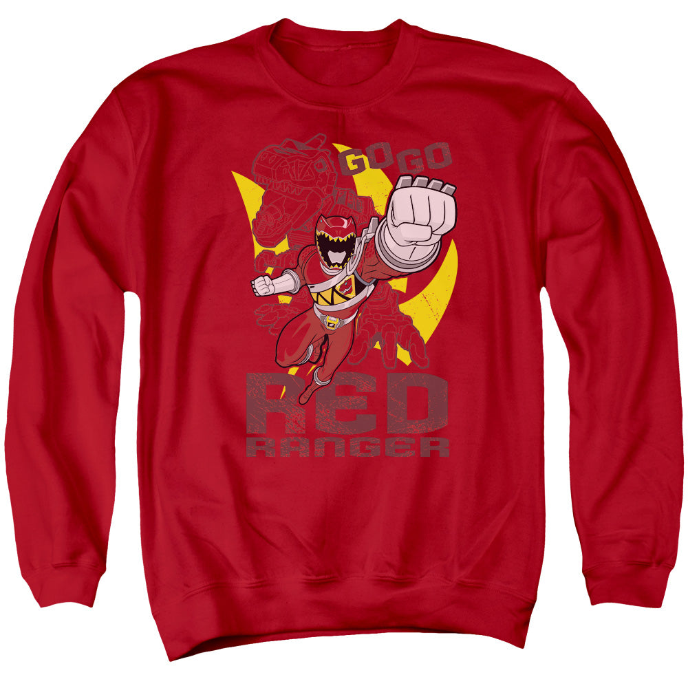 Power Rangers - Go Red - Adult Crewneck Sweatshirt - Red