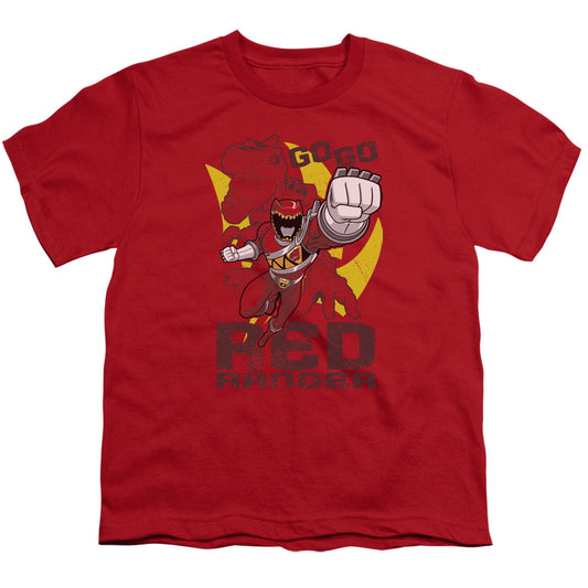 Power Rangers - Go Red - Short Sleeve Youth 18/1 - Red T-shirt