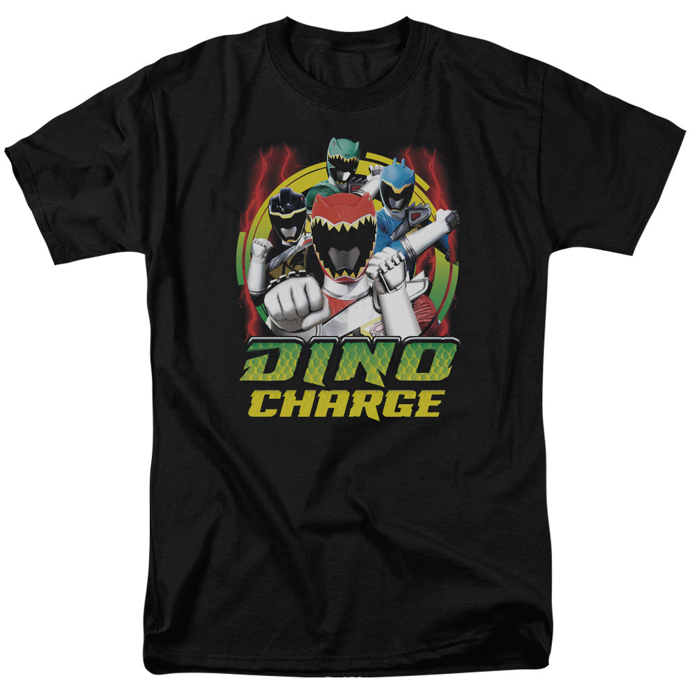 Power Rangers - Dino Lightning - Short Sleeve Adult 18/1 - Black T-shirt