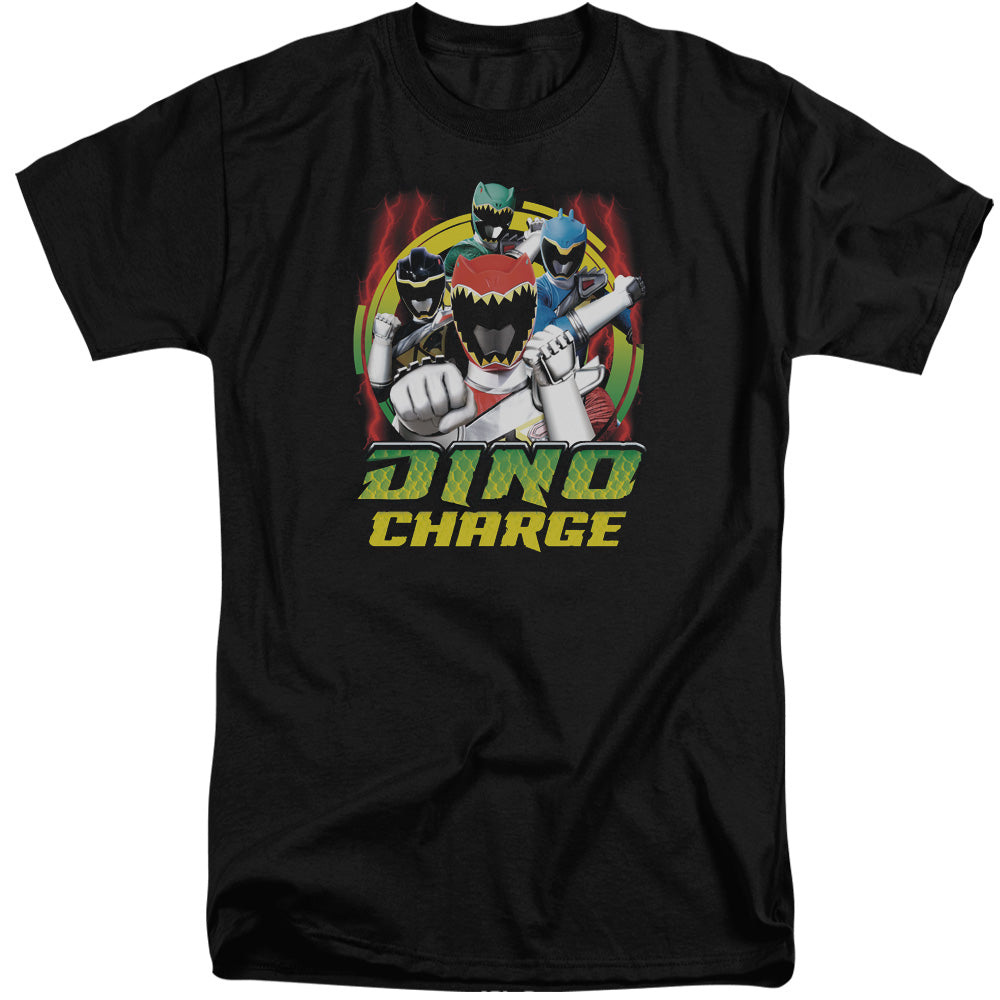 Power Rangers - Dino Lightning - Short Sleeve Adult Tall - Black T-shirt