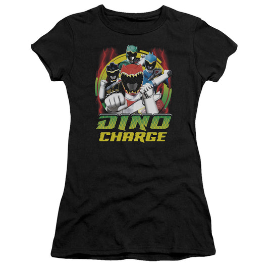 Power Rangers - Dino Lightning - Short Sleeve Junior Sheer - Black T-shirt
