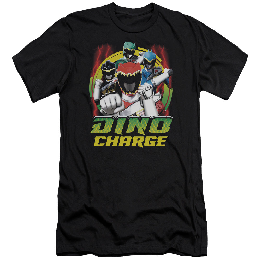 Power Rangers - Dino Lightning - Short Sleeve Adult 30/1 - Black T-shirt