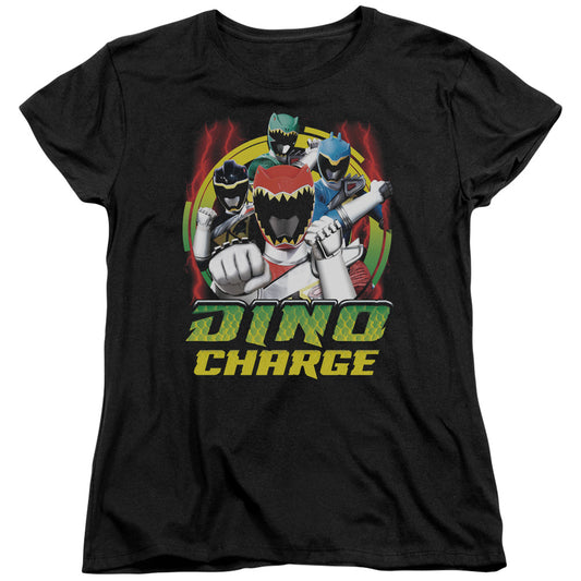 Power Rangers - Dino Lightning - Short Sleeve Womens Tee - Black T-shirt