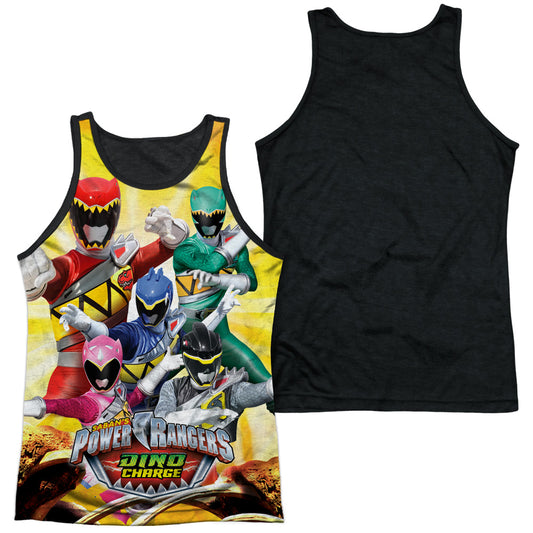 Power Rangers - Charged For Battle - Adult Poly Tank Top Black Back - White