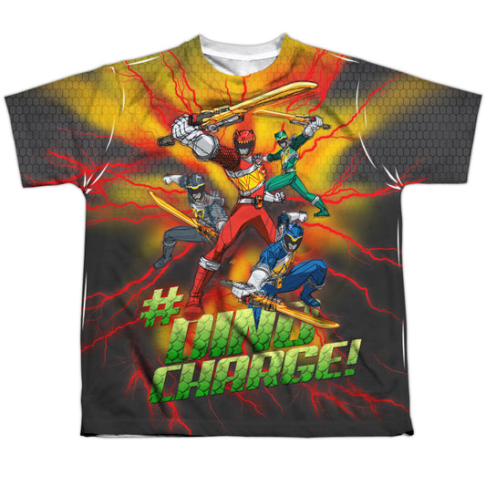 Power Rangers - Hashtag - Short Sleeve Youth Poly Crew - White T-shirt