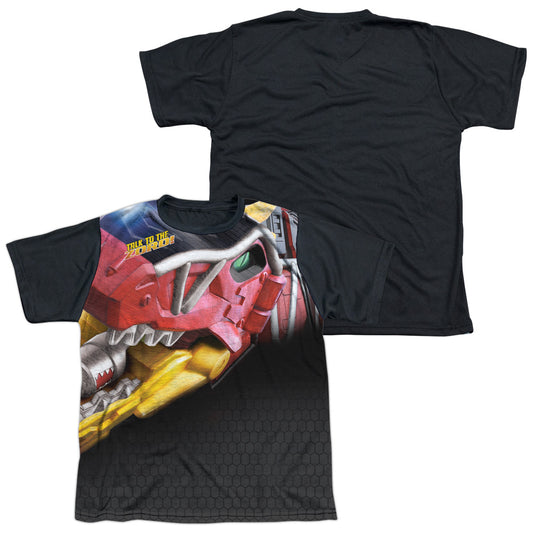 Power Rangers - Big Zord - Short Sleeve Youth White Front Black Back   - White T-shirt