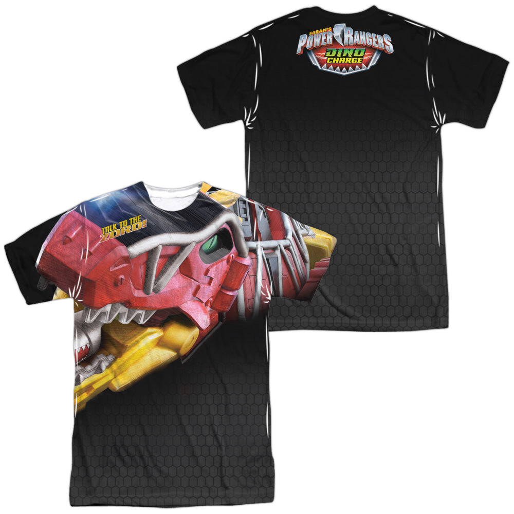 Power Rangers - Big Zord (Front/back Print) - Short Sleeve Adult Poly Crew - White T-shirt