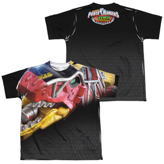 Power Rangers - Big Zord (Front/back Print) - Short Sleeve Youth Poly Crew - White T-shirt