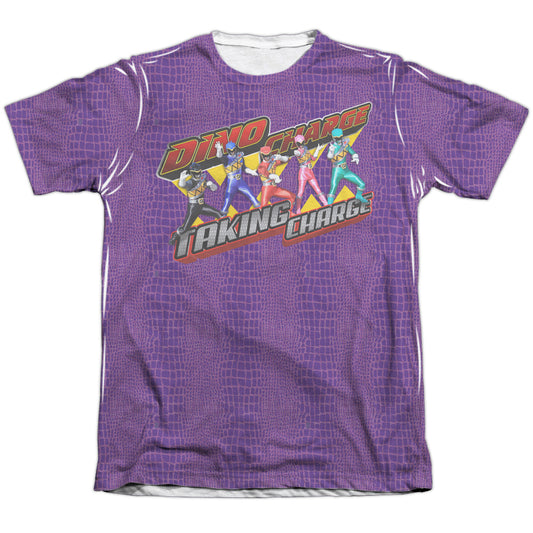 Power Rangers - Taking Charge - Adult Poly/cotton Short Sleeve Tee - White T-shirt