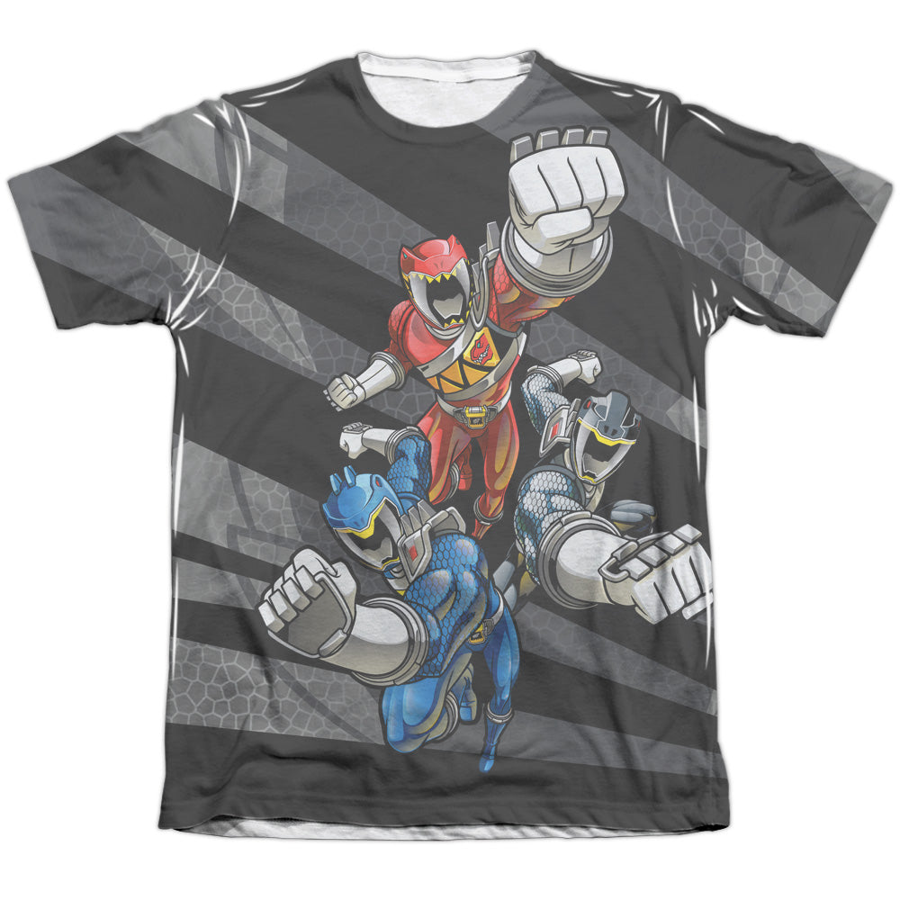 Power Rangers - Lets Bolt - Adult Poly/cotton Short Sleeve Tee - White T-shirt