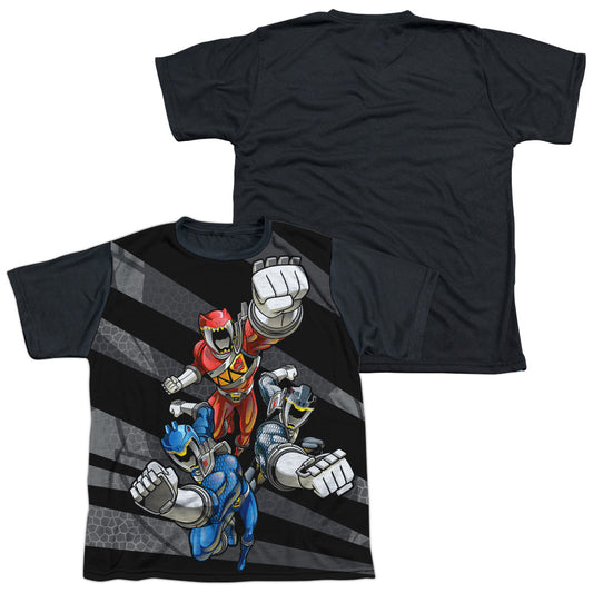 Power Rangers - Lets Bolt - Short Sleeve Youth White Front Black Back   - White T-shirt