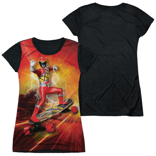 Power Rangershort Sleevekater-s - S Junior Poly Black Back - White T-shirt