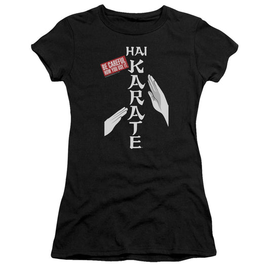 Hai Karate - Be Careful - Short Sleeve Junior Sheer - Black T-shirt