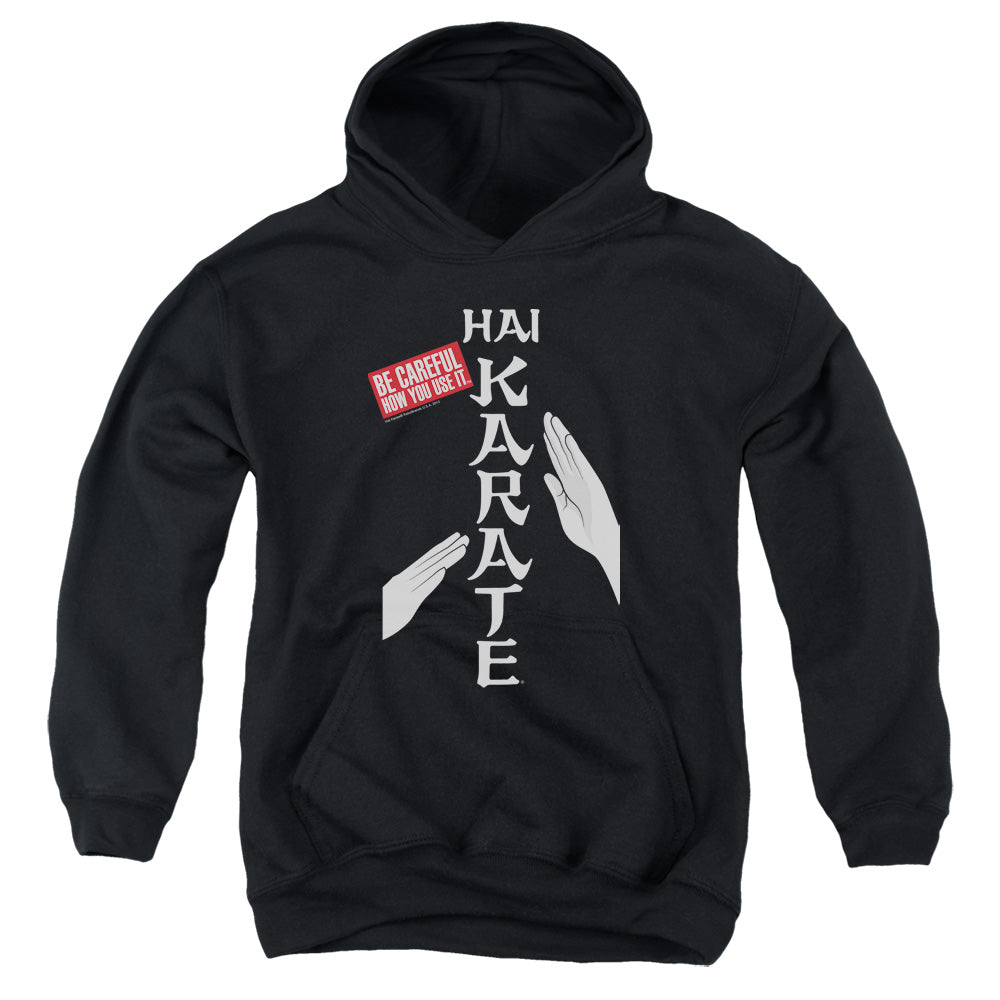 Hai Karate Be Careful-youth Pull-over Hoodie - Black