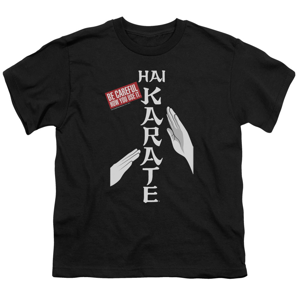 Hai Karate - Be Careful - Short Sleeve Youth 18/1 - Black T-shirt