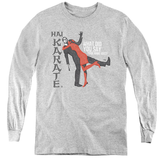 Hai Karate - Name - Youth Long Sleeve Tee - Athletic Heather