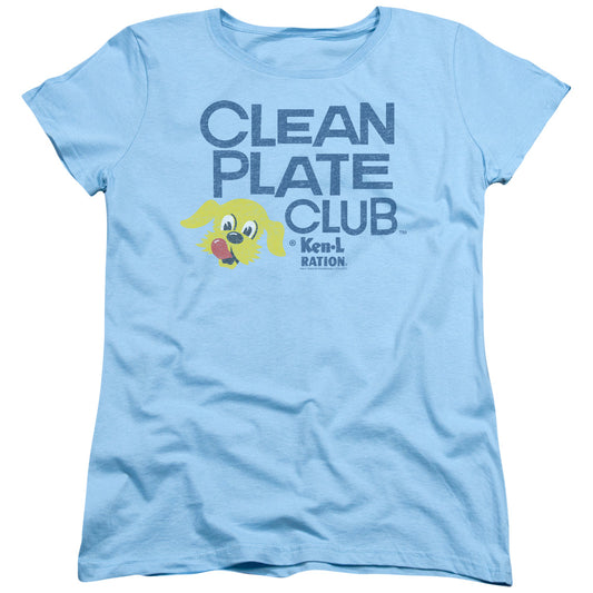Ken L Ration - Clean Plate - Short Sleeve Womens Tee - Light Blue T-shirt