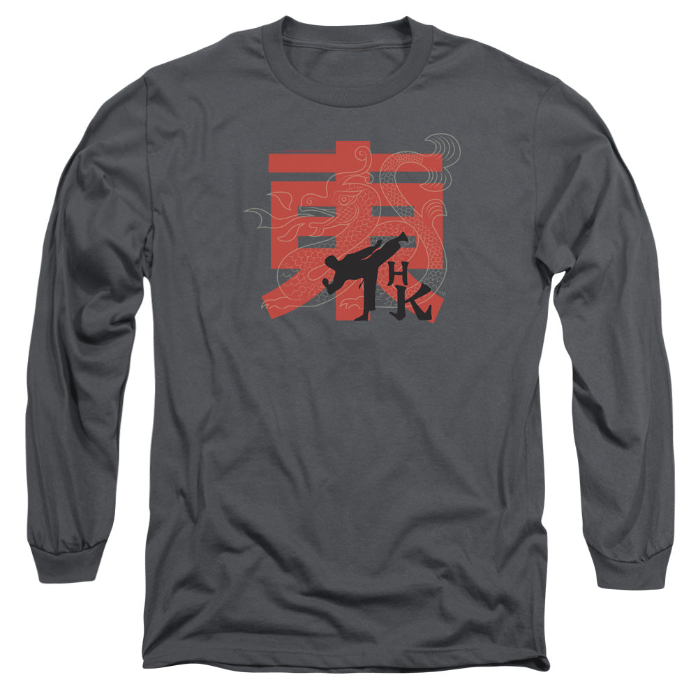 Hai Karate - Hk Kick - Long Sleeve Adult 18/1 - Charcoal T-shirt