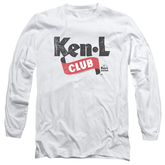 Ken L Ration - Ken L Club - Long Sleeve Adult 18/1 - White T-shirt