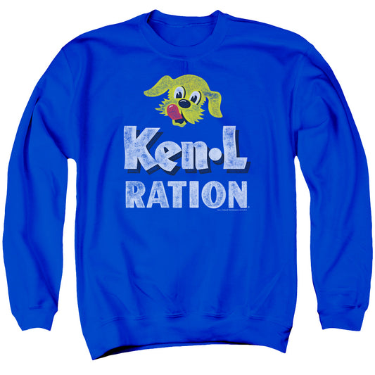Ken L Ration - Distressed Logo - Adult Crewneck Sweatshirt - Royal Blue