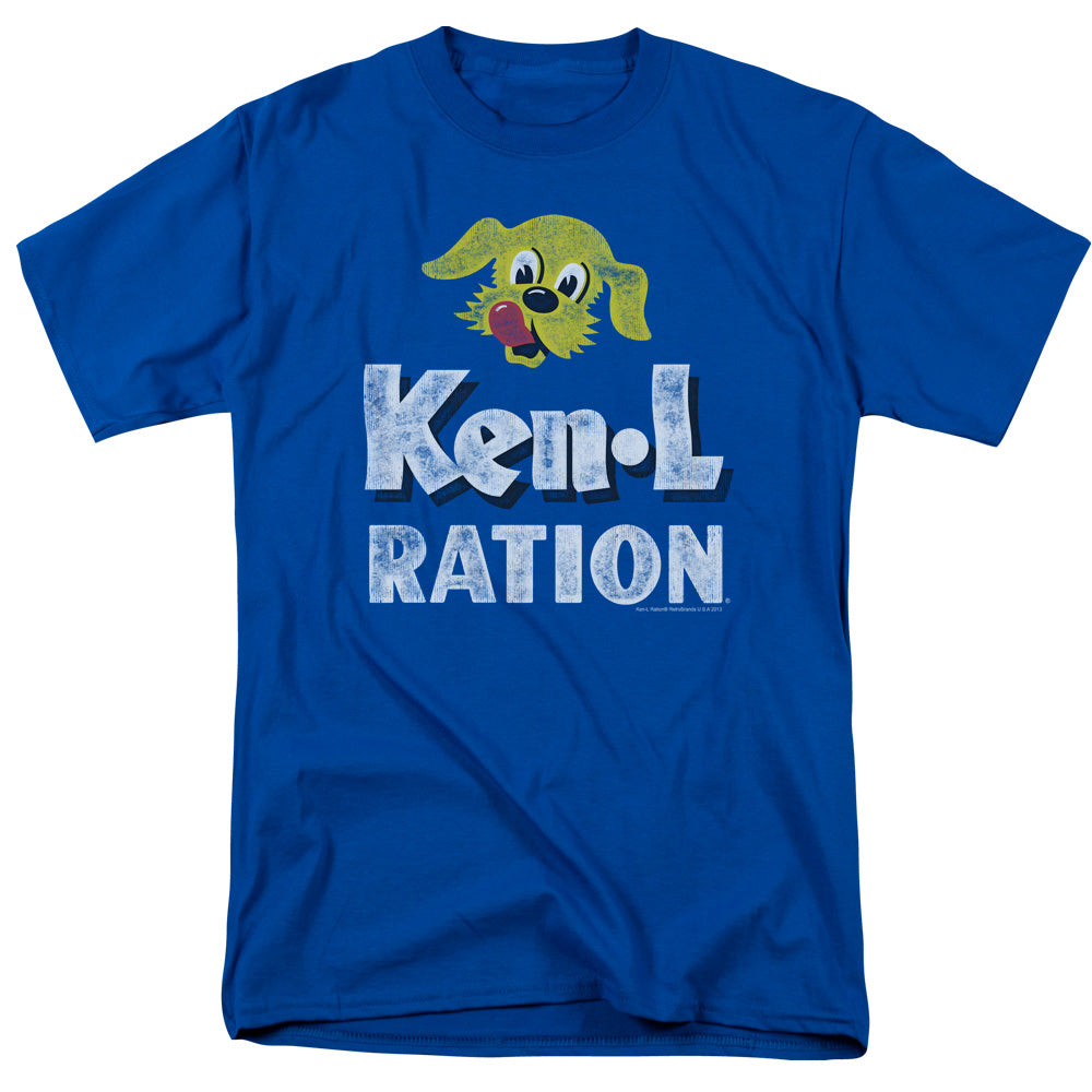 Ken L Ration - Distressed Logo - Short Sleeve Adult 18/1 - Royal Blue T-shirt