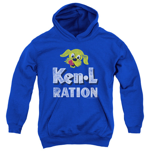 Ken L Ration - Distressed Logo - Youth Pull-over Hoodie - Royal