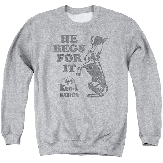 Ken L Ration - Begs - Adult Crewneck Sweatshirt - Athletic Heather