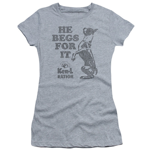 Ken L Ration - Begs - Short Sleeve Junior Sheer - Athletic Heather T-shirt