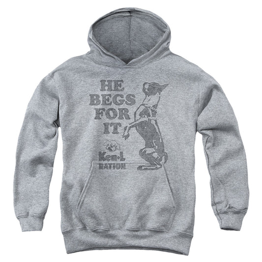 Ken L Ration - Begs - Youth Pull-over Hoodie - Heather