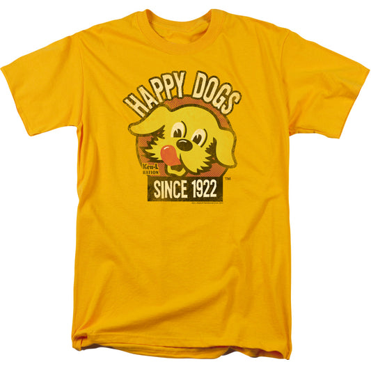Ken L Ration - Happy Dogs - Short Sleeve Adult 18/1 - Gold T-shirt