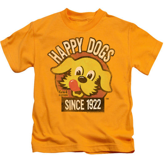 Ken L Ration - Happy Dogs - Short Sleeve Juvenile 18/1 - Gold T-shirt
