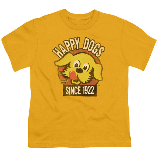 Ken L Ration - Happy Dogs - Short Sleeve Youth 18/1 - Gold T-shirt