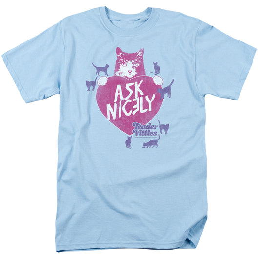 Tender Vittles - Nicely - Short Sleeve Adult 18/1 - Light Blue T-shirt