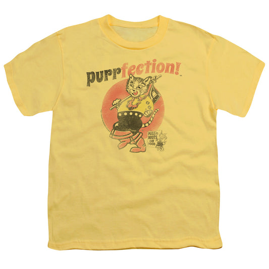 Puss N Boots - Purrfection - Short Sleeve Youth 18/1 - Banana T-shirt