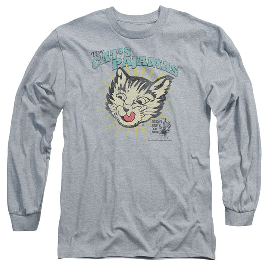 Puss N Boots - Cats Pajamas - Long Sleeve Adult 18/1 - Athletic Heather T-shirt