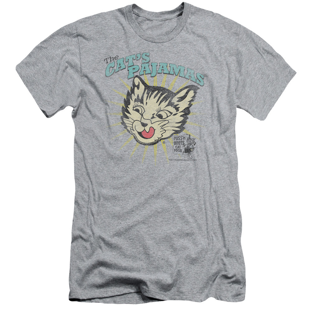 Puss N Boots - Cats Pajamas - Short Sleeve Adult 30/1 - Athletic Heather T-shirt