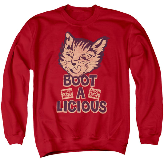 Puss N Boots - Boot A Licious - Adult Crewneck Sweatshirt - Red