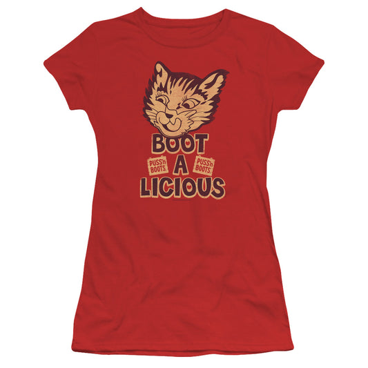 Puss N Boots - Boot A Licious - Short Sleeve Junior Sheer - Red T-shirt