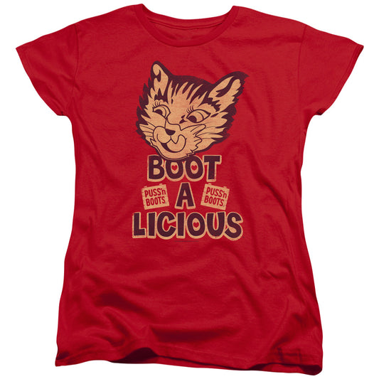 Puss N Boots - Boot A Licious - Short Sleeve Womens Tee - Red T-shirt