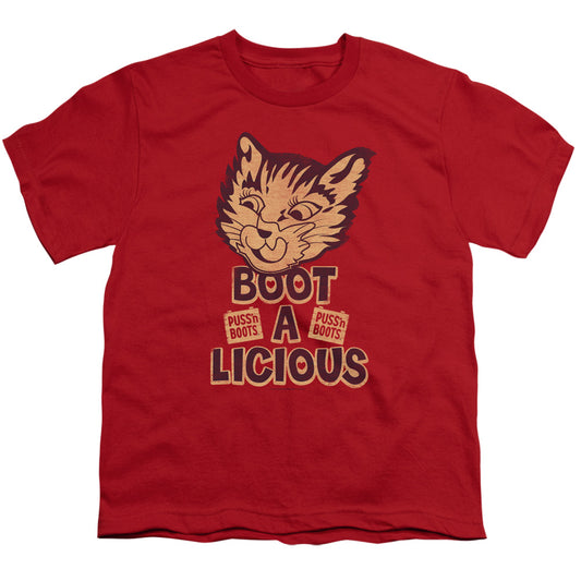 Puss N Boots - Boot A Licious - Short Sleeve Youth 18/1 - Red T-shirt