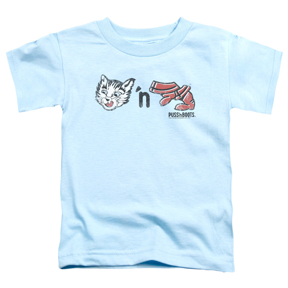 Puss N Boots - Rebus Logo - Short Sleeve Toddler Tee - Light Blue T-shirt