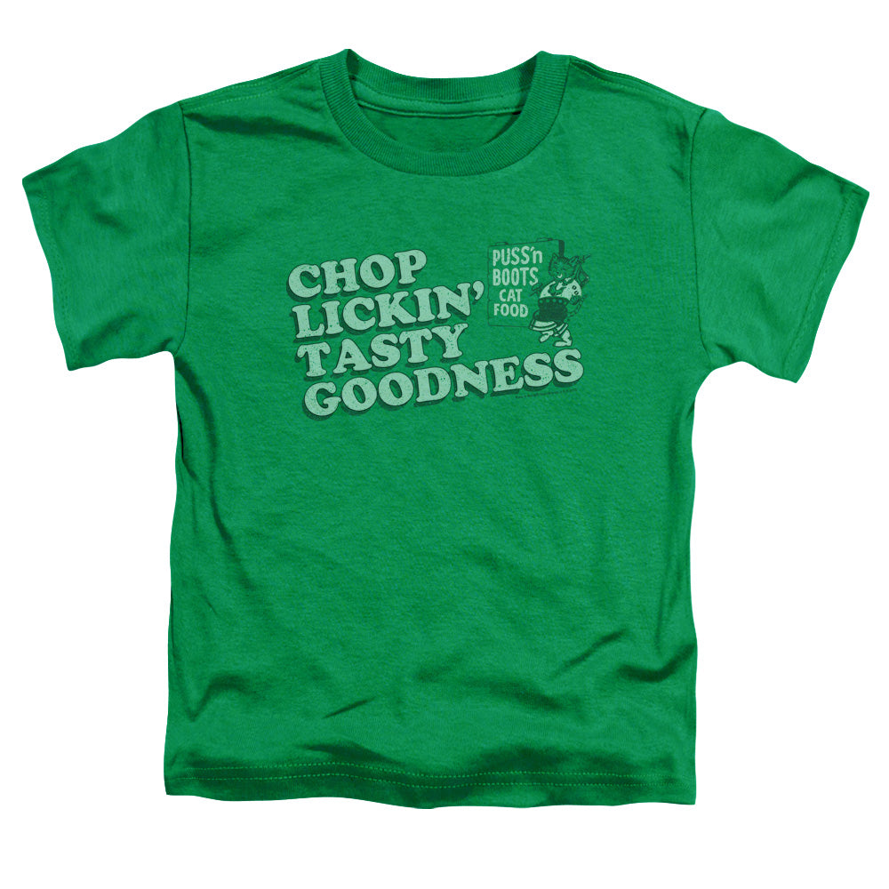 Puss N Boots - Chop Lickin Tasty Goodness - Short Sleeve Toddler Tee - Kelly Green T-shirt