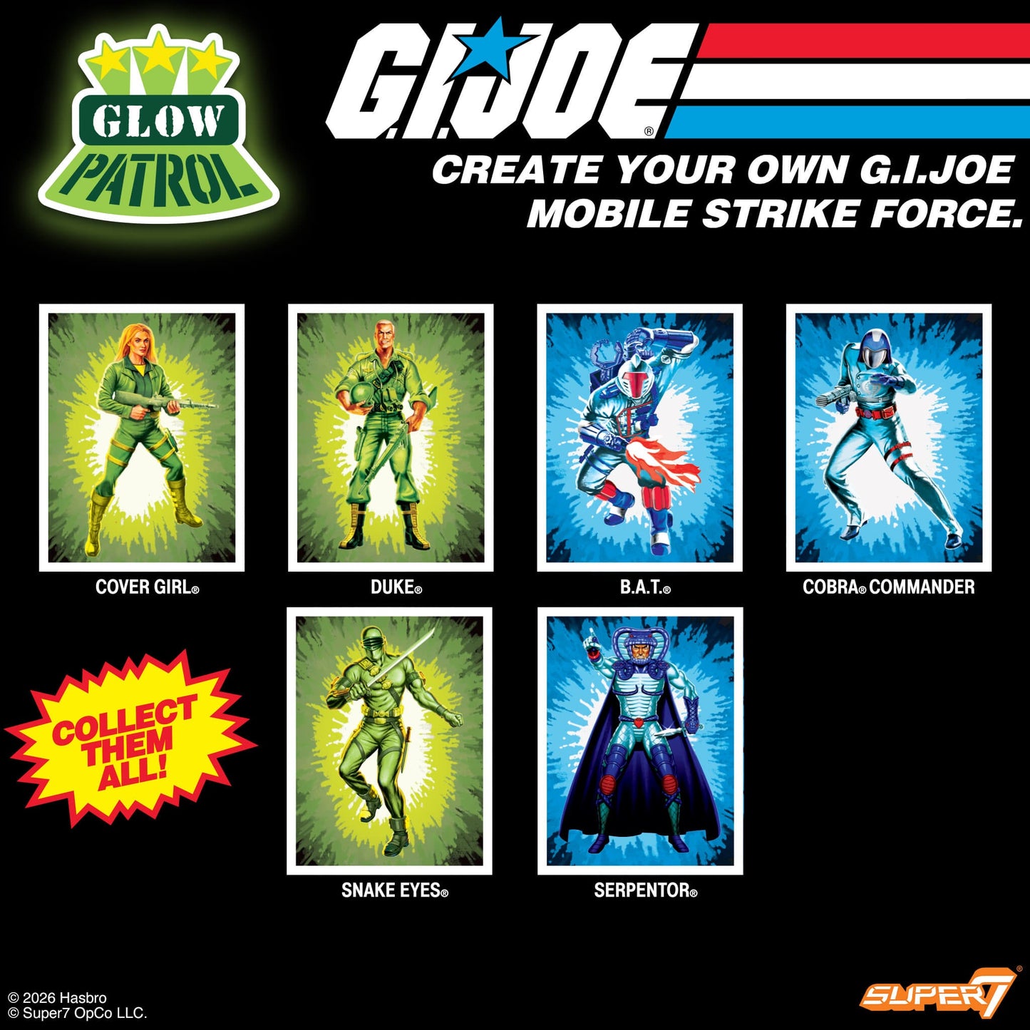 G.I. Joe ReAction+ Figures - 3 PK - Joe (Glow Patrol - Green)