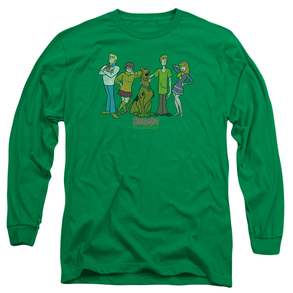 Scooby Doo - Scooby Gang - Long Sleeve Adult 18/1 - Kelly Green T-shirt