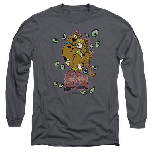 Scooby Doo - Being Watched - Long Sleeve Adult 18/1 - Charcoal T-shirt